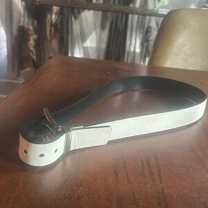 White Genuine Leather belt